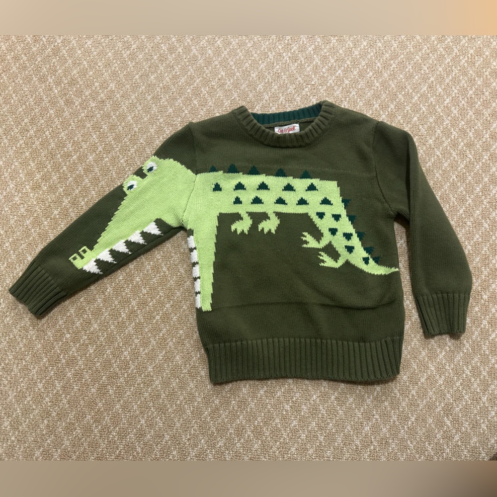 Children's Green Alligator Sweater